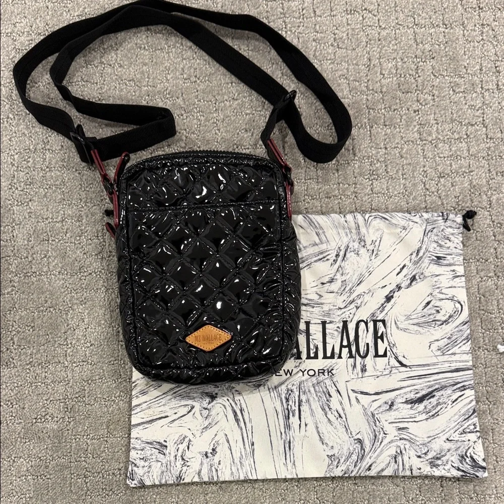 MZ Wallace Black Lacquer Metro Crossbody - Picture 1 of 15